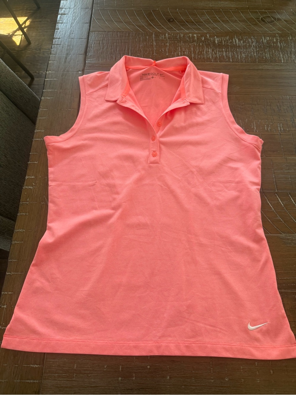 NIKE GOLF CORAL PEACH TANK SZ M